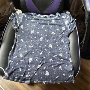 Floral Print Blue T-Shirt